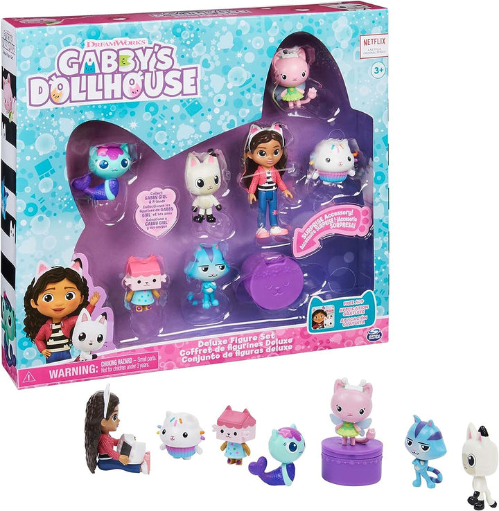 Gabby's Dollhouse, Deluxe-Figuren-Geschenkset mit 7 Spielzeugfiguren und Überraschungszugang