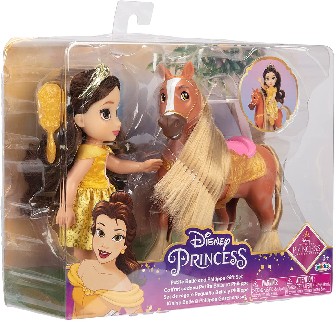 Geschenkset mit Disney Princess Belle-Puppe und Phillipe Petite