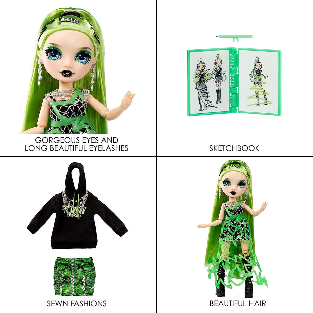 Fantastische Modepuppe von Rainbow High – JADE HUNTER – Grüne 11-Zoll-Modepuppe und P