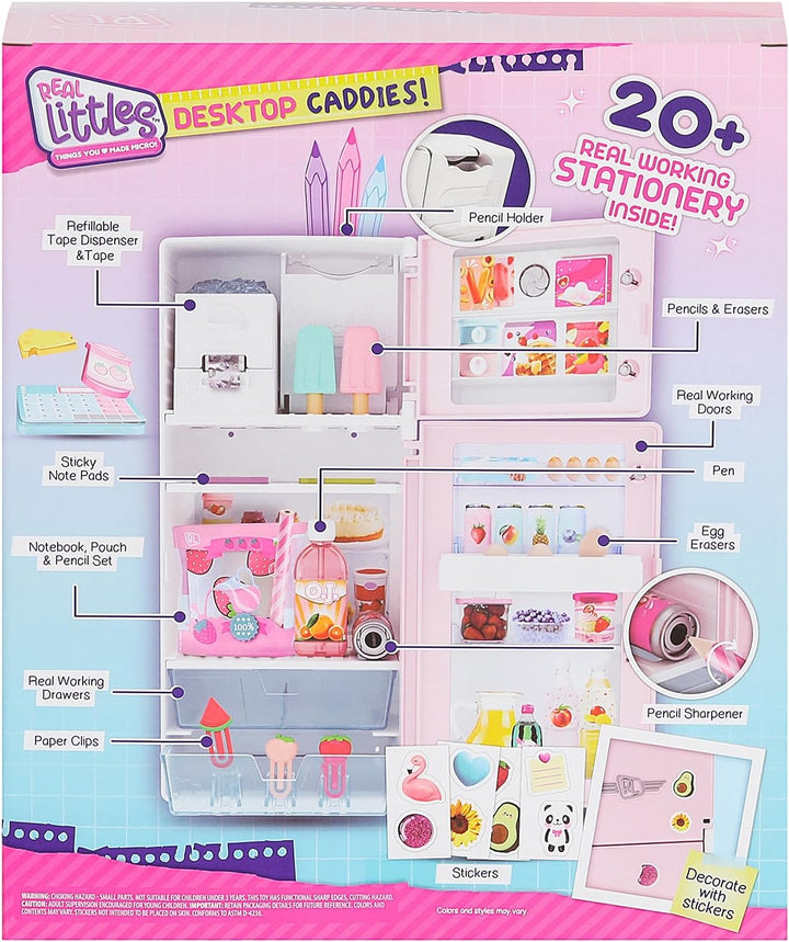 Real Littles Desktop Caddies – Mini-Kühlschrank mit mehr als 20 echten Arbeitspapieren Surp