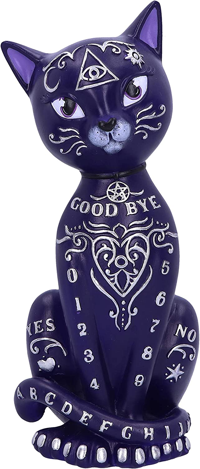 Lila Mystic Kitty 26 cm große Ouija-Katzenfigur