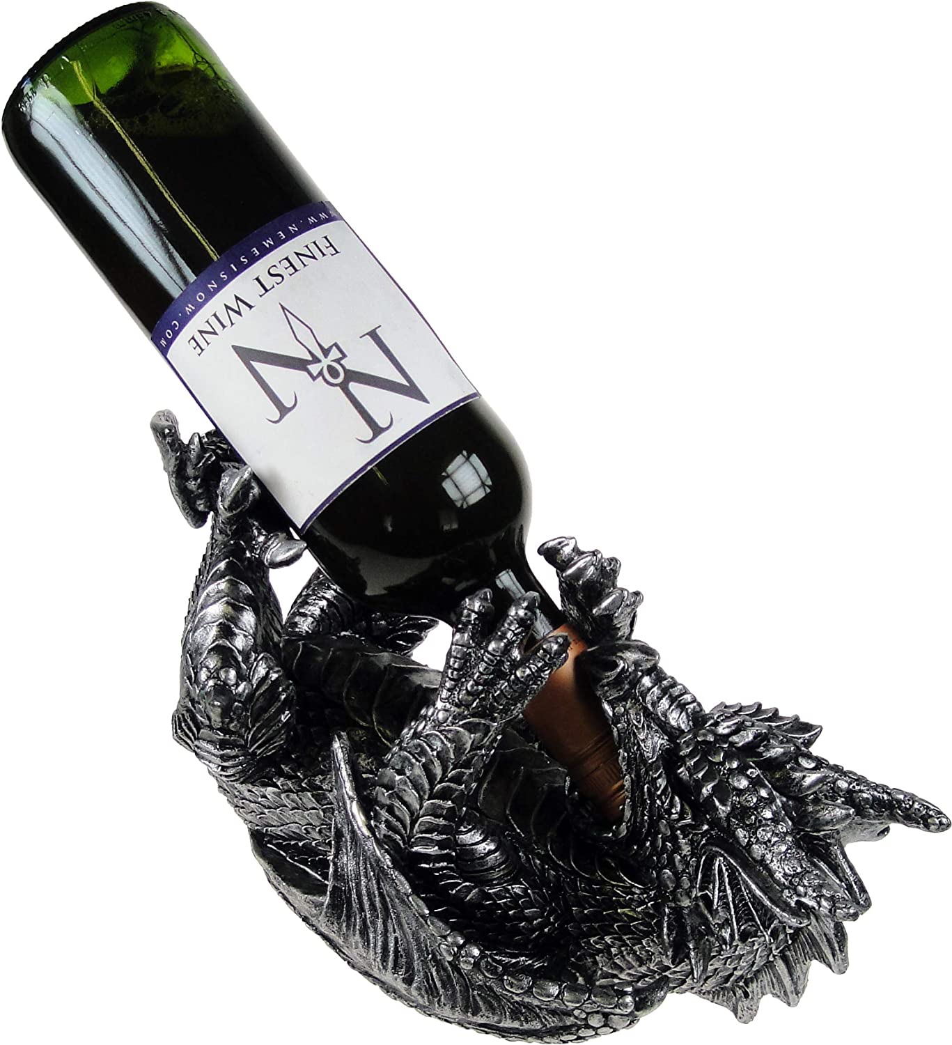 Nemesis Now Guzzlers Dragon Wine Bottle Holder - Black Resin, 32cm 5