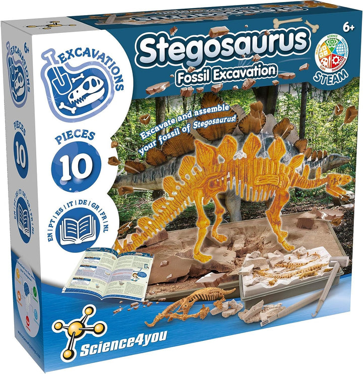 Science4you – Stegosaurus-Fossilien-Grabset für Kinder ab 6 Jahren – Ausgraben und zusammenbauen