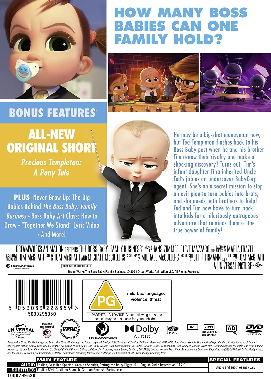 The Boss Baby 2: Family Business [2021] – Familie/Komödie [DVD]