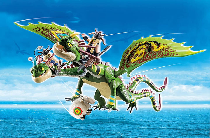 PLAYMOBIL DreamWorks Dragons 70730 Drachenrennen: Ruffnut und Tuffnut mit Kotzen und Rülpsen, für Kinder ab 4 Jahren