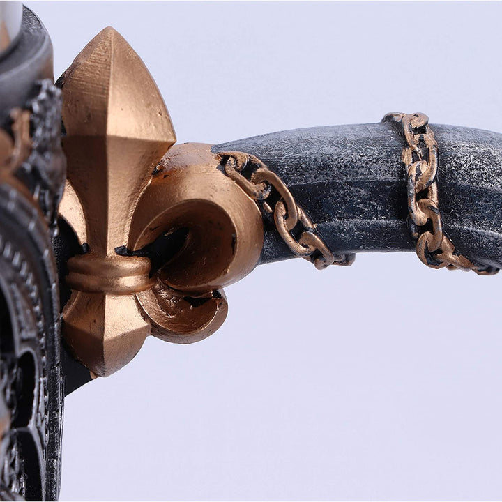 Nemesis Now B5167R0 Vow Englischer gepanzerter Ritter-Krug mit lateinischem Eid, Silber, 15.3