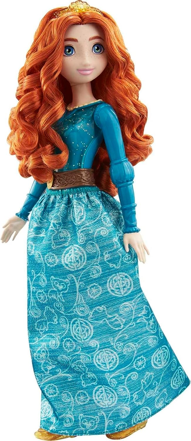 Disney Princess Toys, bewegliche Modepuppe Merida mit glitzernder Kleidung und Klimaanlage