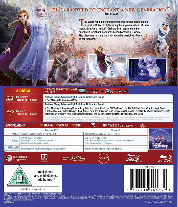 Disney's Frozen 2 – Familie/Musical [Blu-Ray]