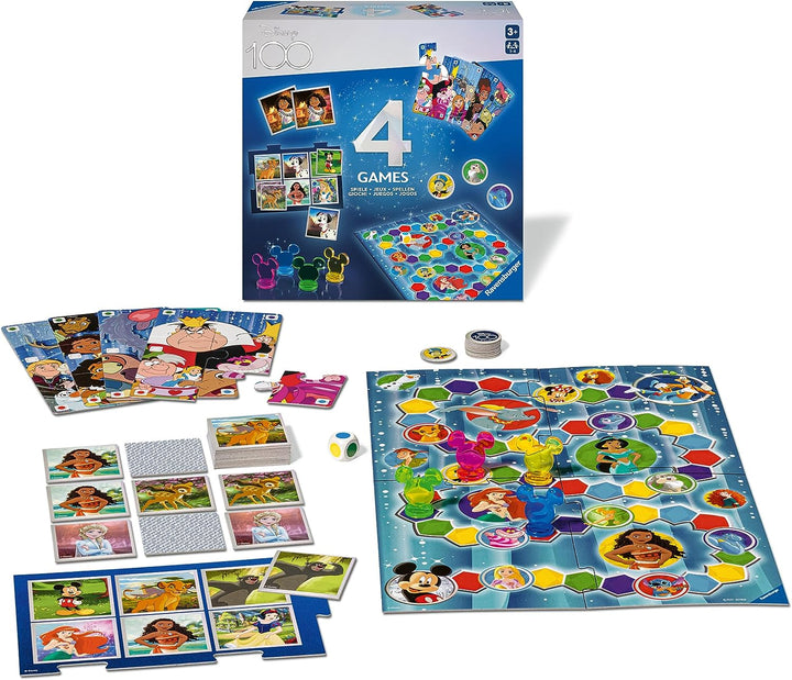 Ravensburger Disney 100th Anniversary 4-in-1 Games Compendium Set for Kids