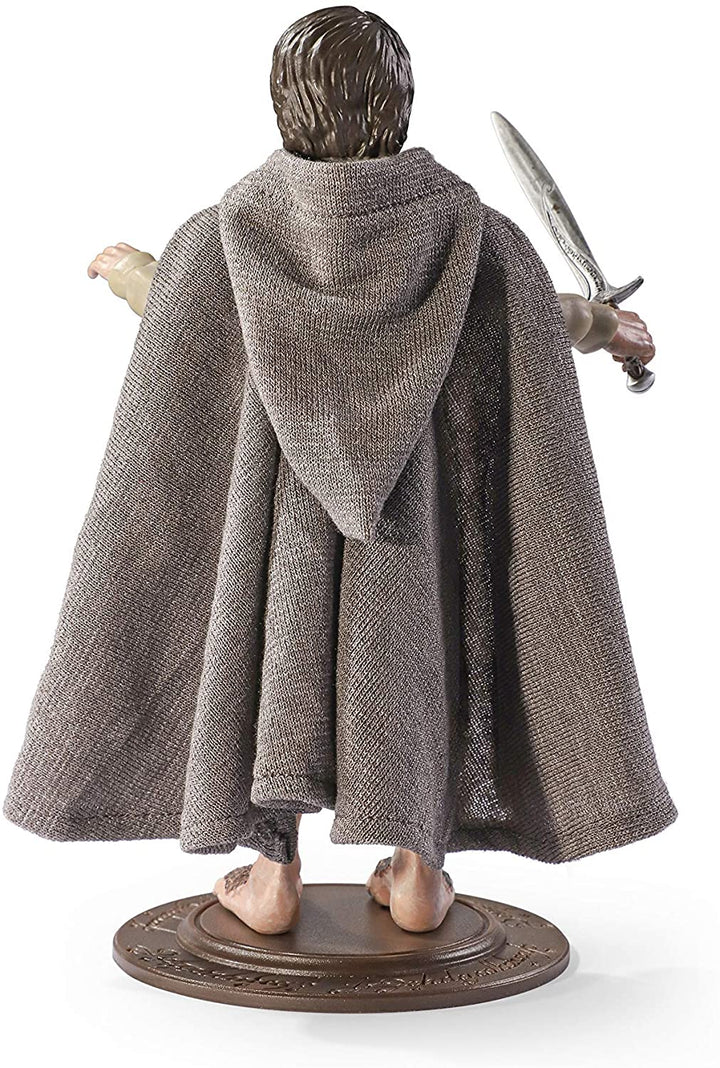 The Noble Collection LoTR Bendyfigs Frodo Beutlin – Offiziell lizenzierte, 19 cm (7,5 Zoll) große, biegsame, bewegliche Puppenfiguren zum Sammeln mit Ständer