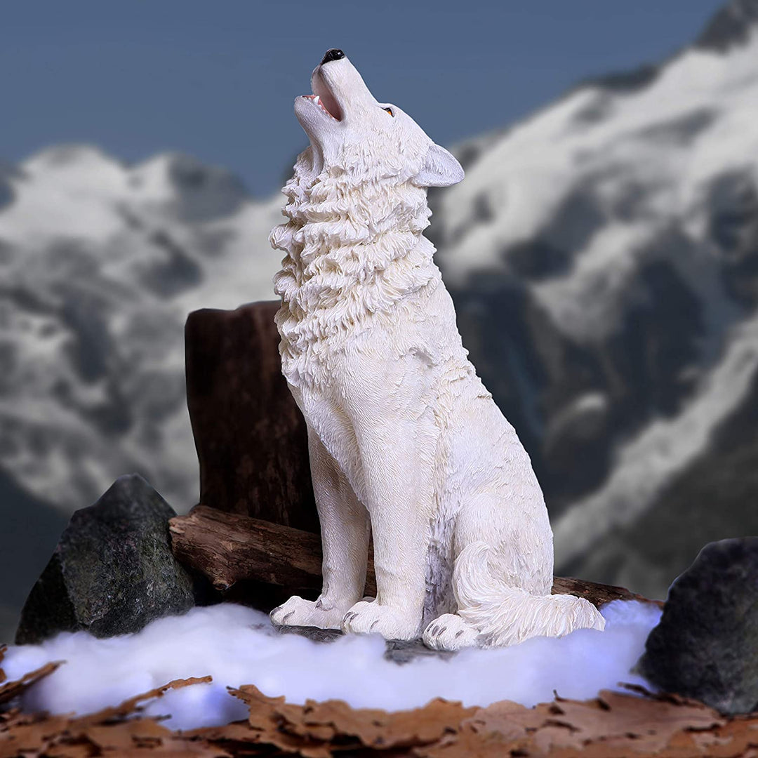 Nemesis Now Storms Cry Howling White Wolf Figur 41,5 cm