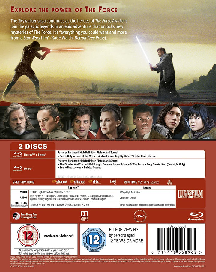 Star Wars Episode VIII: The Last Jedi - Sci-fi [Blu-ray]