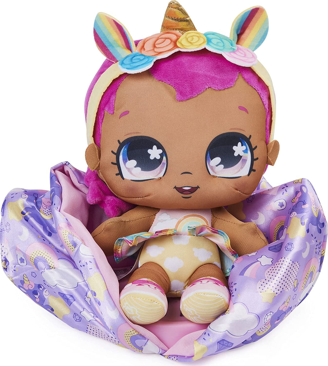 Magic Blanket Babys, Überraschungs-Plüsch-Babypuppe mit über 80 Geräuschen und Reaktionen, Lila Decke (Stil kann variieren), Kinderspielzeug für Mädchen ab 4 Jahren