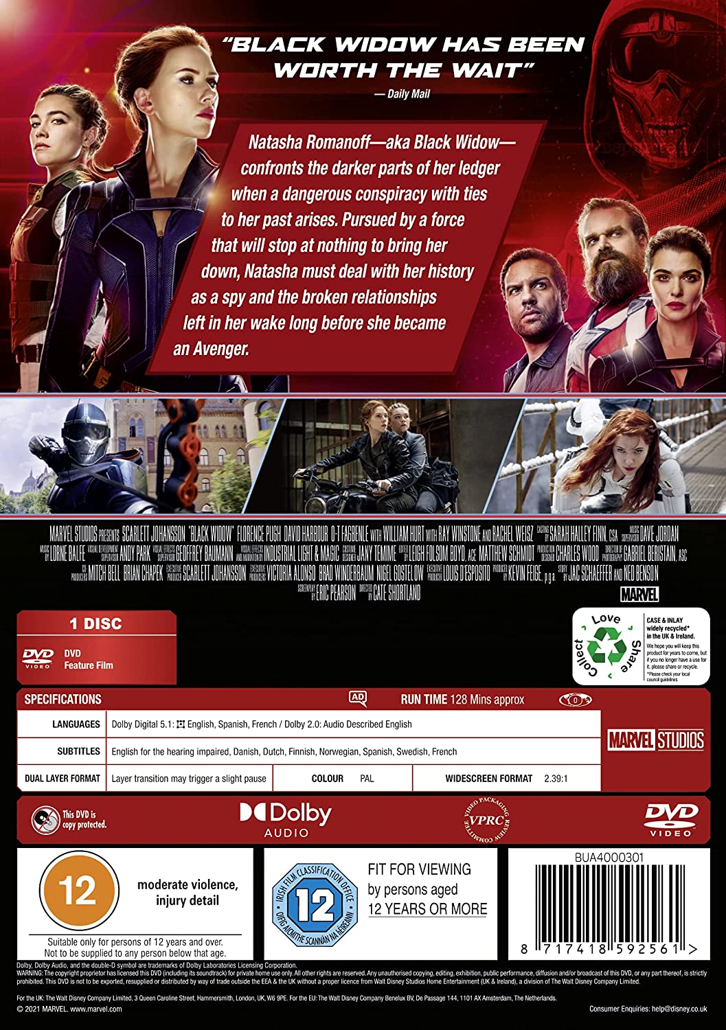 Marvel Studios Black Widow [2021] – [DVD]