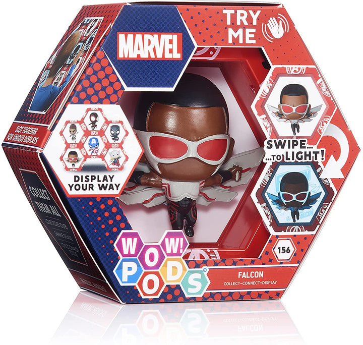 WOW! PODS Avengers-Kollektion – Falcon | Leuchtende Superhelden-Wackelkopffigur |