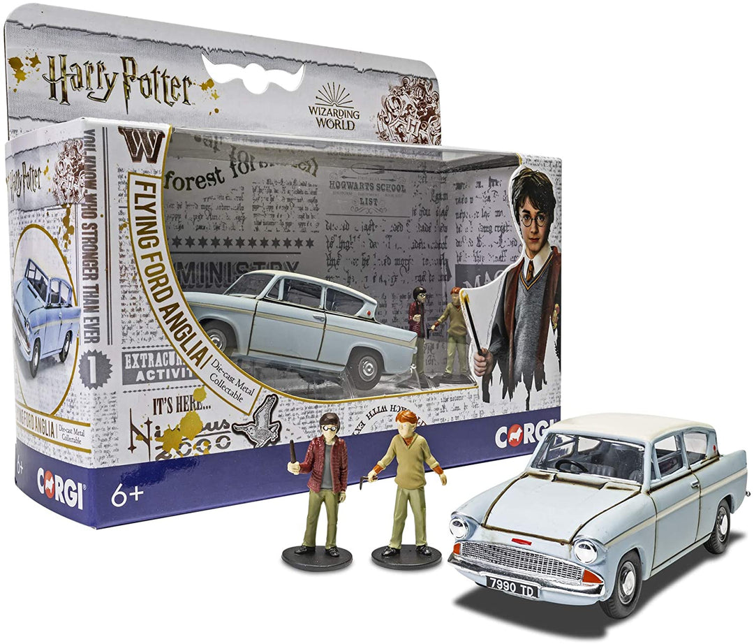 Corgi CC99725 Harry Potter Mr Wesleys verzauberter Ford Anglia mit Harry- und Ron-Figuren