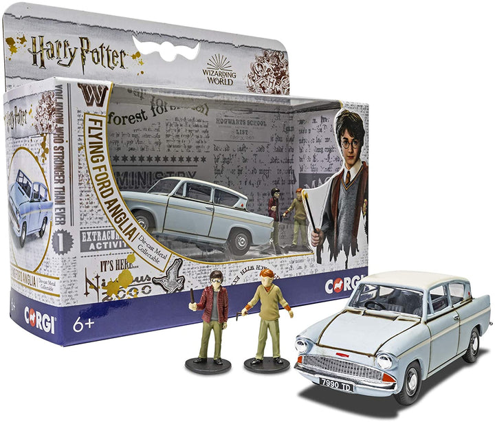 Corgi CC99725 Harry Potter Mr Wesleys verzauberter Ford Anglia mit Harry- und Ron-Figuren