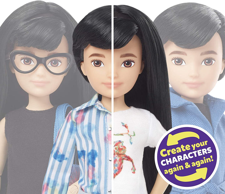 CREATABLE WORLD GGG54 Deluxe Character Kit - Schwarzes glattes Haar