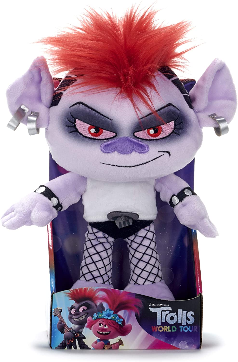 Posh Paws Trolls World Tour Queen Barb Soft Toy - 25cm Plush, Rock Trolls Leader