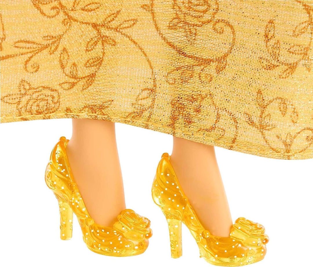 Disney Princess Toys, bewegliche Modepuppe Belle mit glitzernder Kleidung und Zubehör