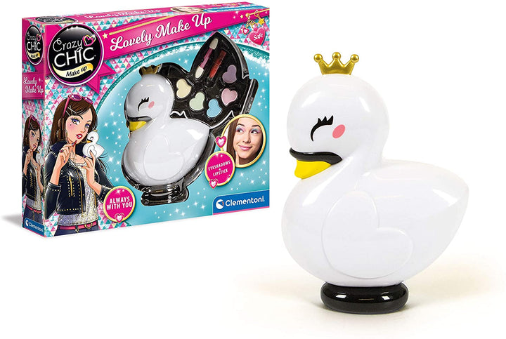 Clementoni 18632 Crazy Chic Lovely Swan Make-up-Set für Kinder ab 6 Jahren P