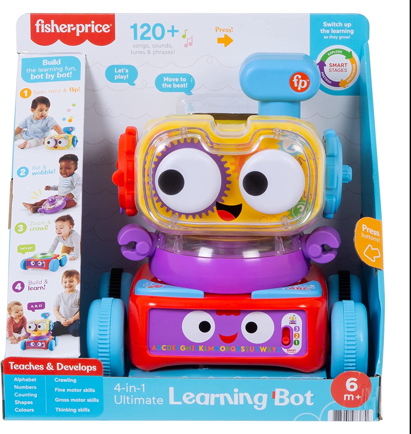 Fisher-Price 4-in-1 Ultimate Learning Bot - Educational Electronic Toy for Ages 6 Months+