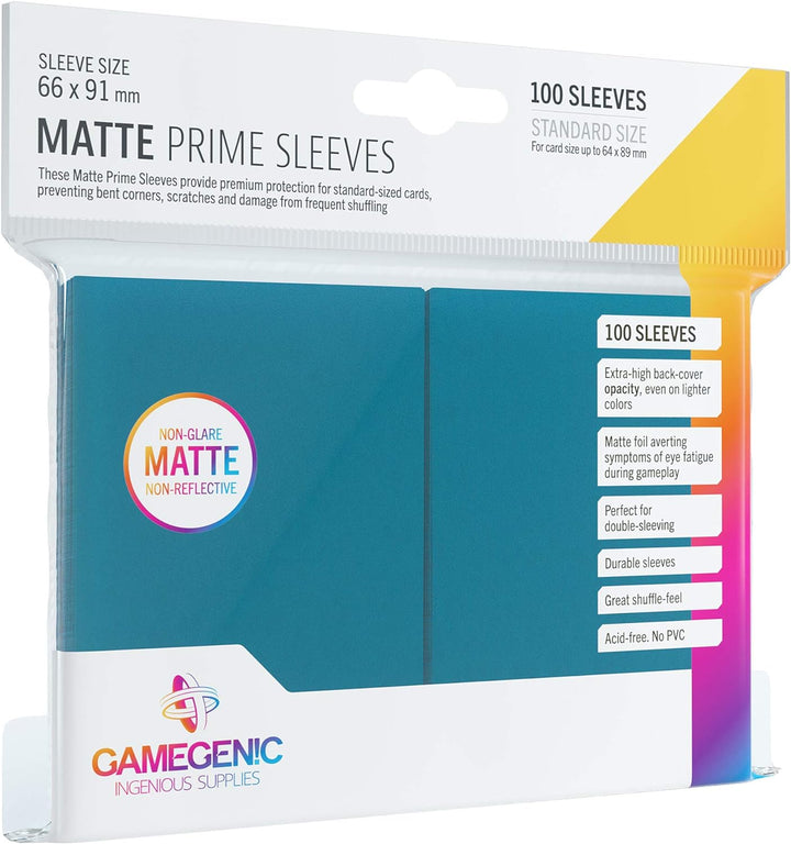 Gamegenic GGS11028ML Matte Prime Sleeves (100-Pack), Blue