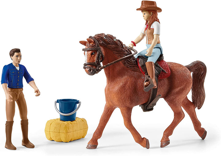 SCHLEICH 42535 Horse Club – Auto- und Pferdeanhänger – Spielfiguren