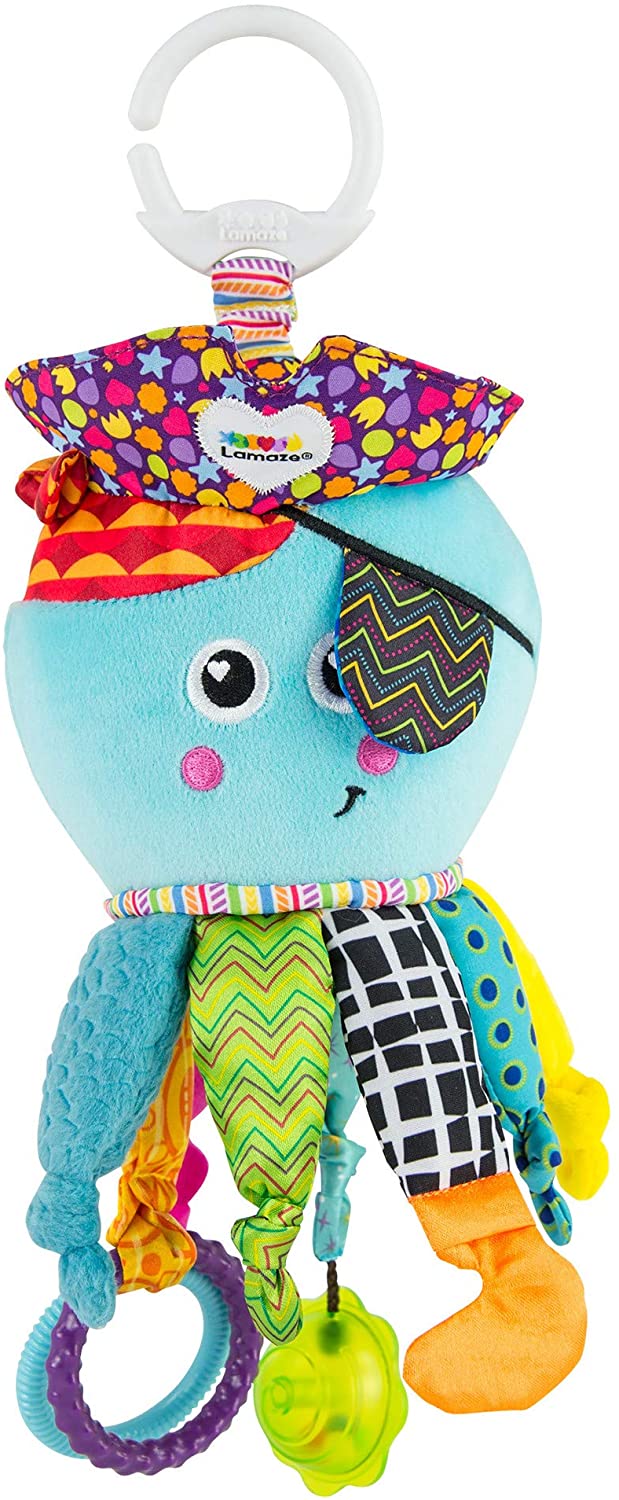 Lamaze Captain Calamari, Clip on Kinderwagen und Kinderwagen Neugeborenes Babyspielzeug, Sinnesspielzeug für Babys, Jungen und Mädchen