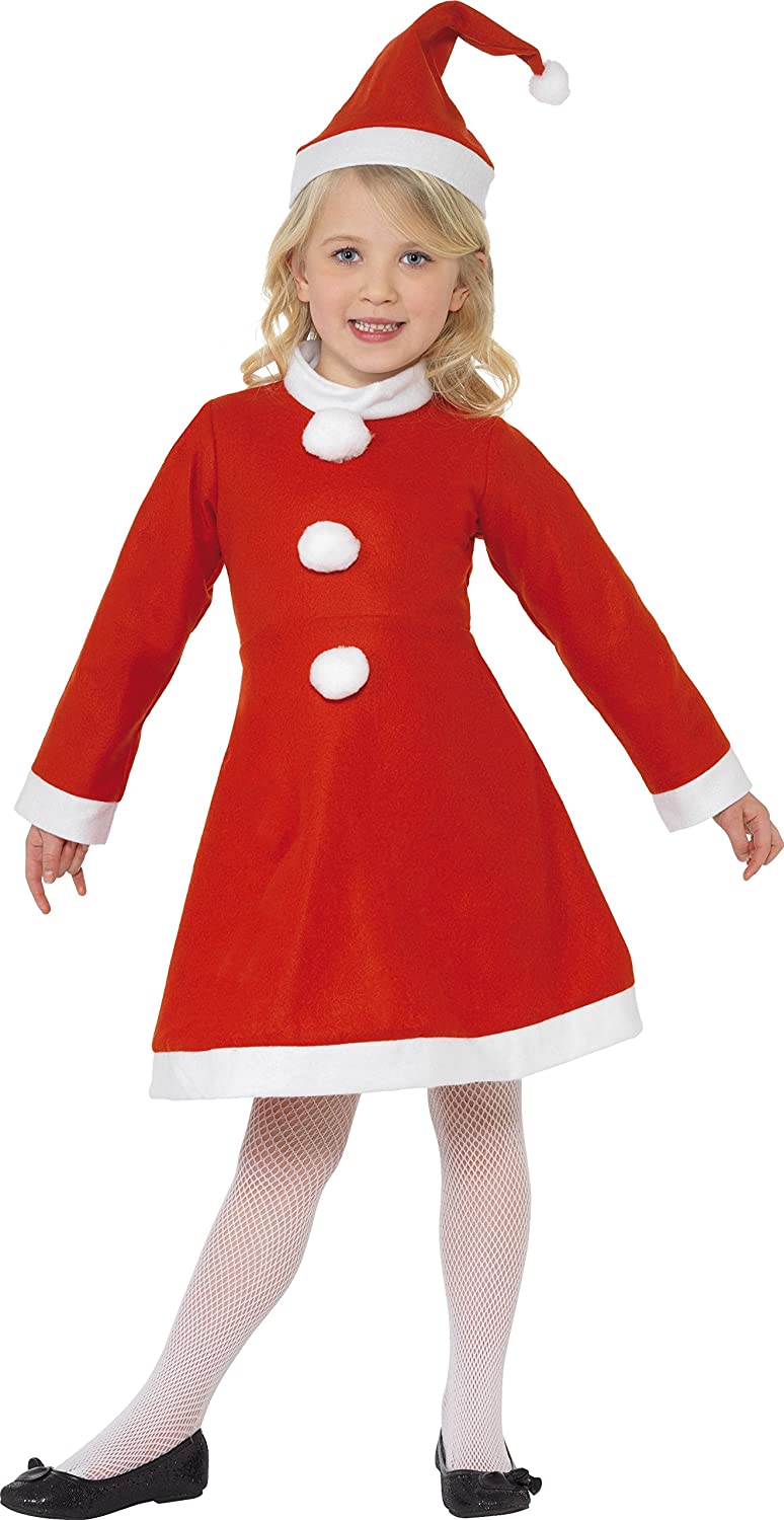 Smiffys Weihnachtsmann-Mädchenkostüm für 7–9 Jahre