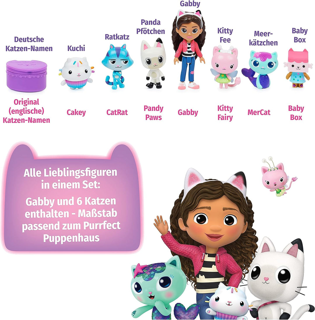 Gabby's Dollhouse, Deluxe-Figuren-Geschenkset mit 7 Spielzeugfiguren und Überraschungszugang