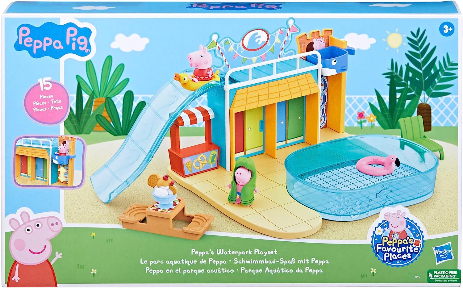 Peppa Pig Waterpark Playset - 2-Sided Playset with Figures & Accessories for 3+