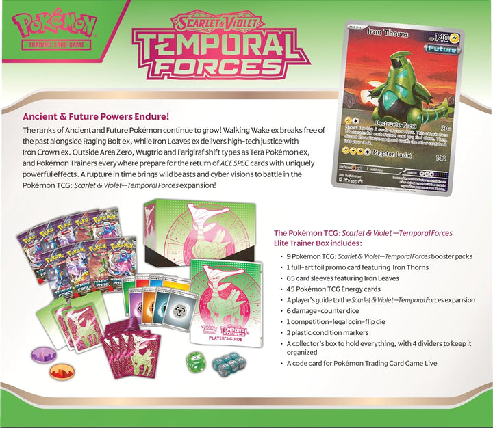 Pokemon - Scarlet & Violet - Temporal Forces - Elite Trainer Box - Iron Leaves