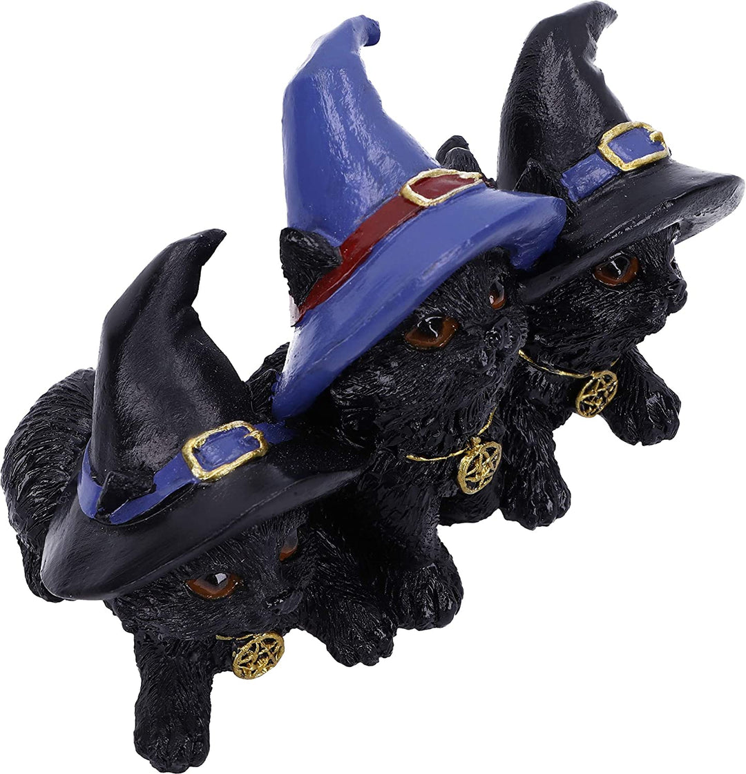 Nemesis Now Familiar Felines Figur, schwarze Katzen mit Hexenhüten, 9,8 cm