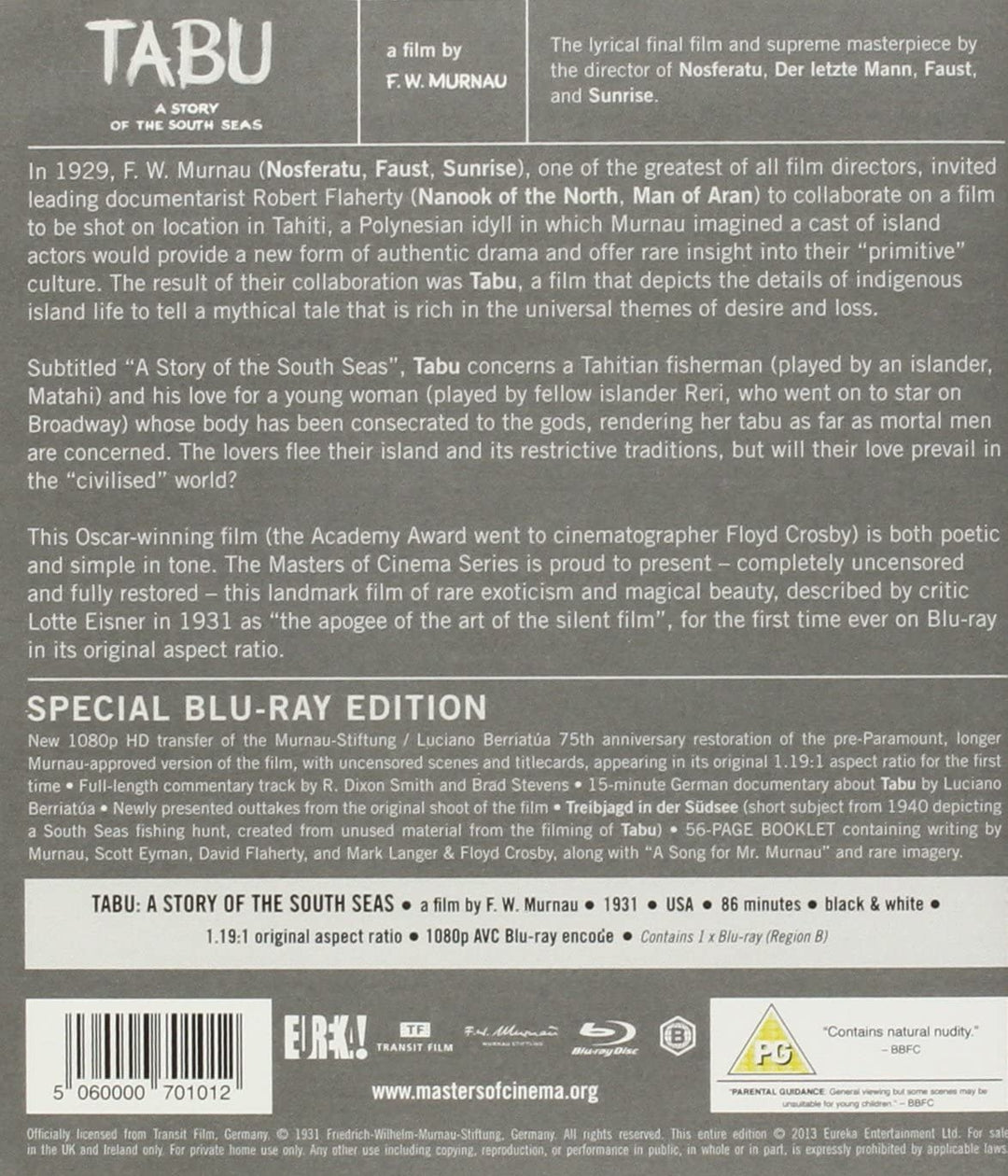 Tabu: Eine Geschichte der Südsee (Masters of Cinema) – [Blu-ray]