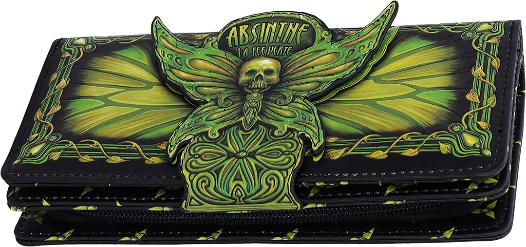 Nemesis Now Absinthe La Fee Verte Green Fairy geprägte Geldbörse, Polyurethan, 18,5