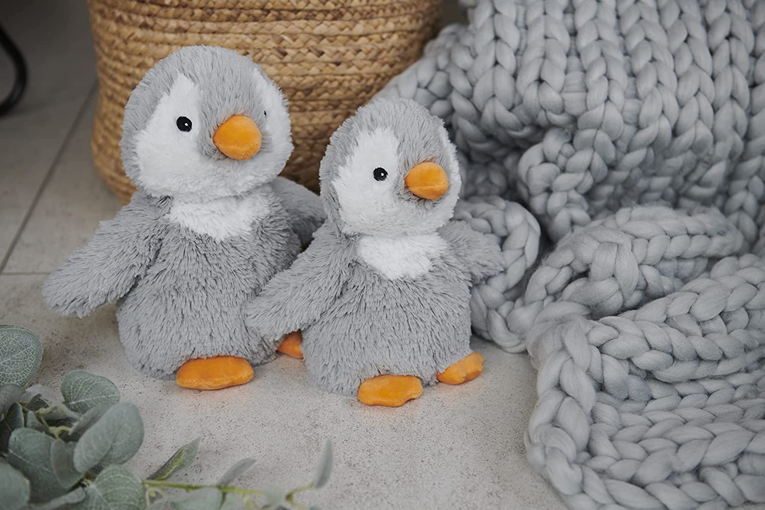 Warmies - 13" Grey Penguin Microwaveable Plush Toy with French Lavender Scent 9