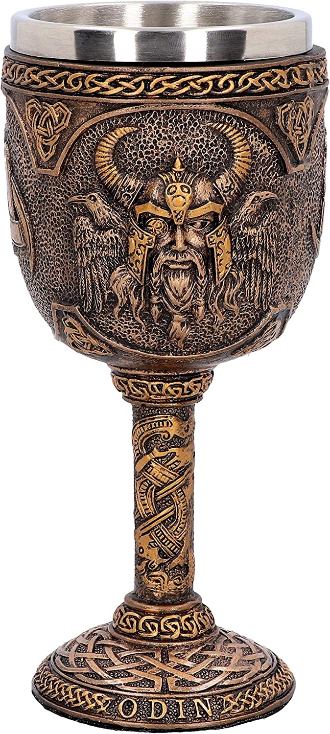 Nemesis Now D4717P9 Odin Kelch 17 cm, Harz m. Edelstahl