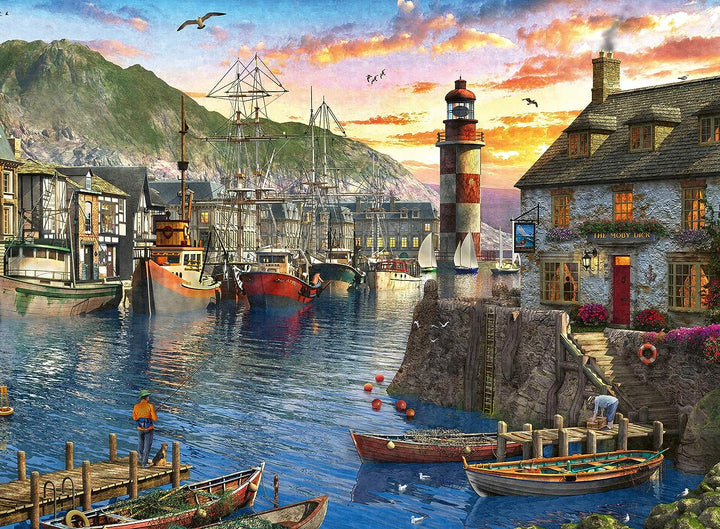 Ravensburger Sunrise at The Port 500 Piece Jigsaw Puzzle for Adults and Kids Age 10 Years Up