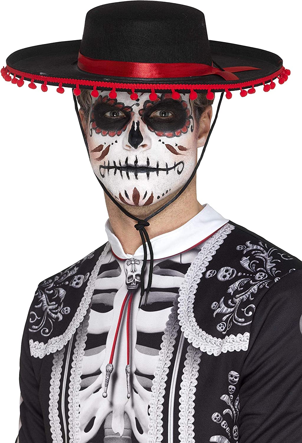 Smiffys Day of The Dead Senor Hut, Schwarz &amp; Rot (US)
