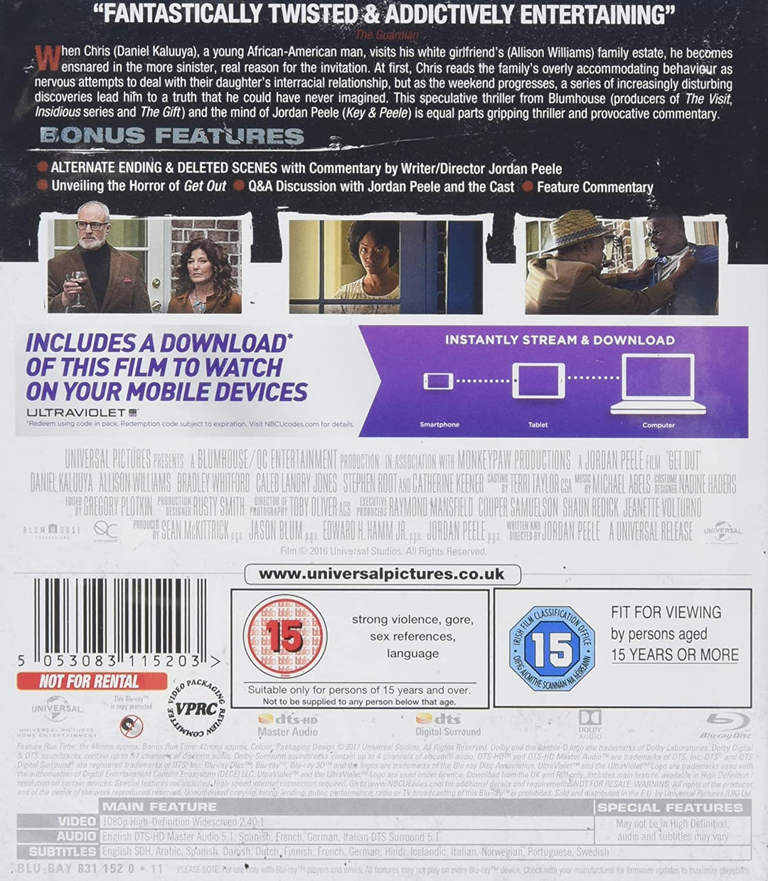 Get Out – Horror/Thriller [Blu-ray]