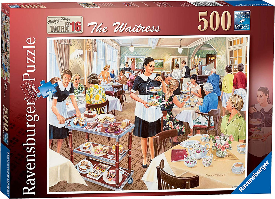 Ravensburger 14818 Happy Days at Work Die Kellnerin, 500-tlg
