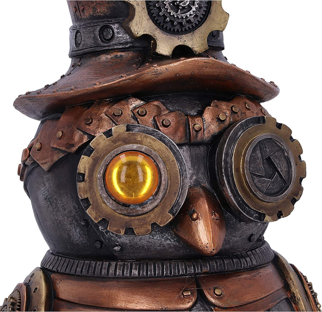 Nemesis Now Hootle Steampunk-Eule mit Zylinder, 22,7 cm, Bronze, D5413T1