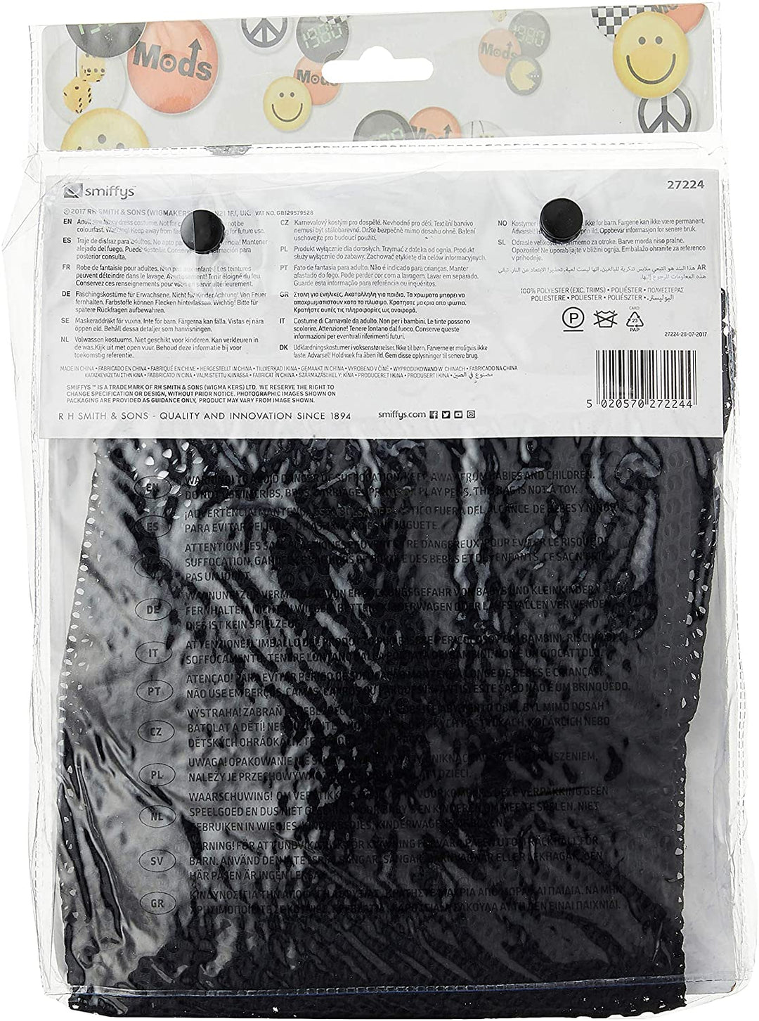 Smiffys Damen Mesh-Weste, Schwarz, Einheitsgröße, 27224 (US)
