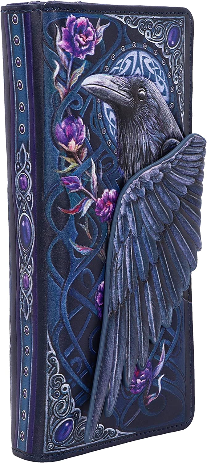 Nemesis Now Ravens Flight Black Wing Geldbörse mit Blumenprägung, Polyurethan,