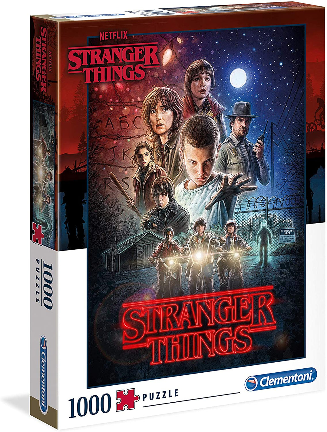 Clementoni – 39542 – Puzzle Stranger Things – 1000 Teile – Hergestellt in Italien – Puzzles für Erwachsene – Puzzles Netflix