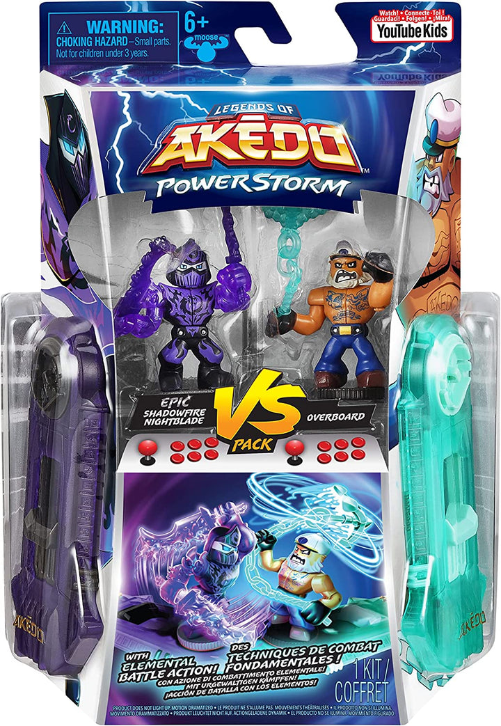 Legends of Akedo: Powerstorm Versus Pack – Epische Shadowfire Nightblade Vs Overboard Warrior-Figuren