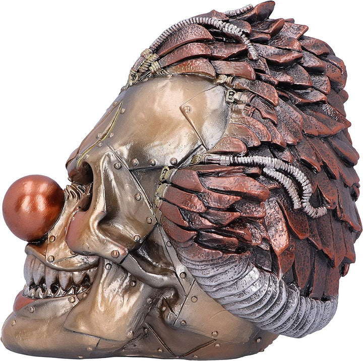 Nemesis Now Mechanischer Lach-Horror-Steampunk-Clown-Schädel-Ornament, Bronze, 1