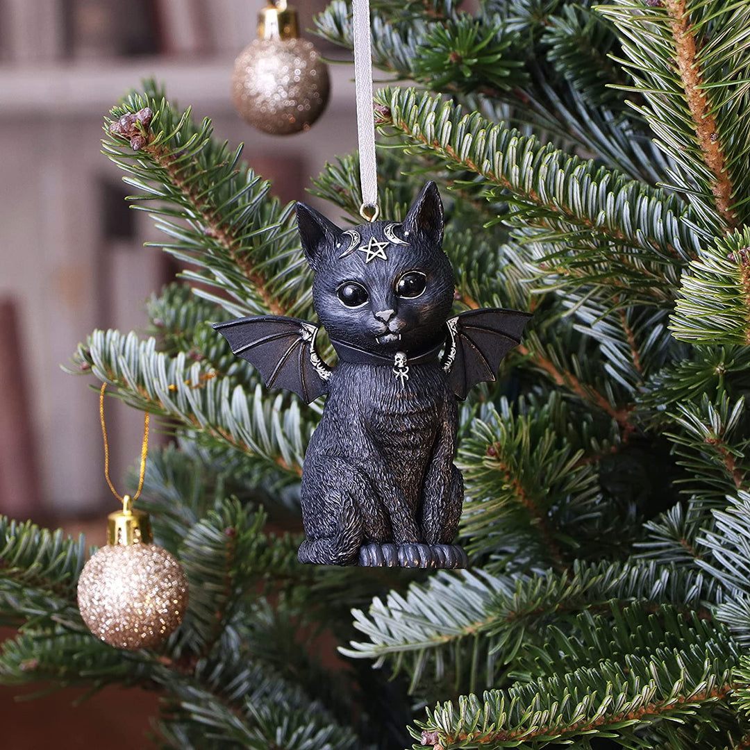 Nemesis Now Malpuss schwarze Fledermauskatze zum Aufhängen, dekoratives Ornament, 9,2 cm
