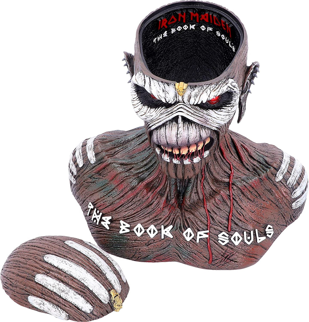 Nemesis Now offiziell lizenzierte Iron Maiden Book of Souls Eddie Büstenbox, braun, 26 cm